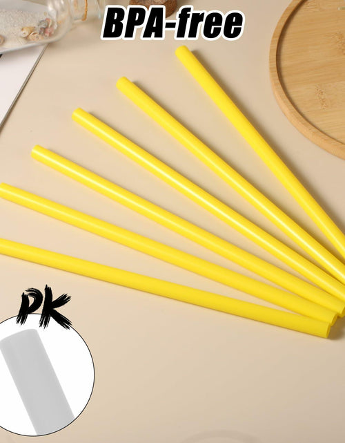 Load image into Gallery viewer, PEUTIER 6pcs Reusable Replacement Straws for Yeti Rambler 25/26/35oz Yellow
