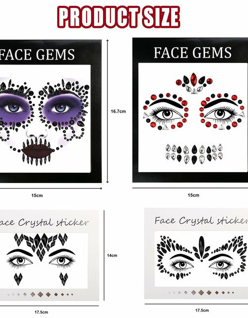 Load image into Gallery viewer, Bowitzki Face Jewels Halloween Rhinestone Stickers Self Adhesive Crystal B
