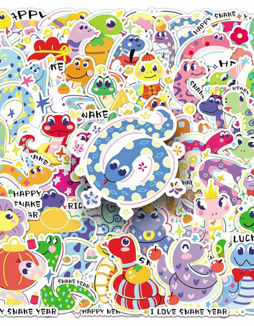 Load image into Gallery viewer, YINFENGKANHAI 50 Pcs Kawaii Snake Stickers Waterproof Vinyl Cartoon Decals
