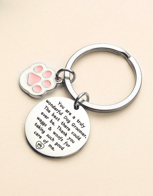 Load image into Gallery viewer, ZNOSVEI Dog Groomer Keychain Thank You Gift Stainless Steel Standard
