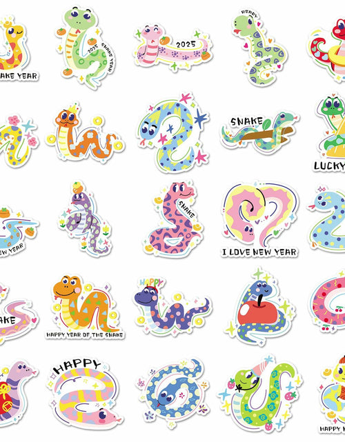 Load image into Gallery viewer, YINFENGKANHAI 50 Pcs Kawaii Snake Stickers Waterproof Vinyl Cartoon Decals
