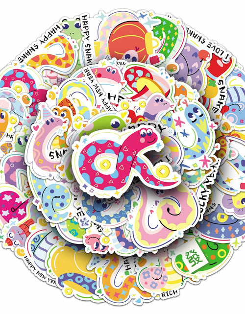 Load image into Gallery viewer, YINFENGKANHAI 50 Pcs Kawaii Snake Stickers Waterproof Vinyl Cartoon Decals
