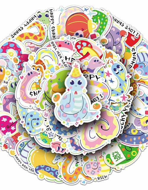 Load image into Gallery viewer, YINFENGKANHAI 50 Pcs Kawaii Snake Stickers Waterproof Vinyl Cartoon Decals
