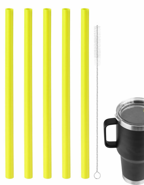 Load image into Gallery viewer, PEUTIER 6pcs Reusable Replacement Straws for Yeti Rambler 25/26/35oz Yellow
