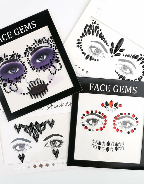 Load image into Gallery viewer, Bowitzki Face Jewels Halloween Rhinestone Stickers Self Adhesive Crystal B
