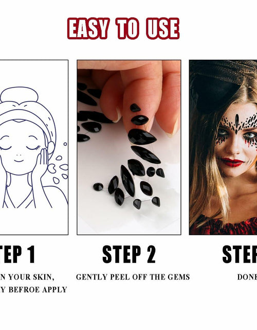 Load image into Gallery viewer, Bowitzki Face Jewels Halloween Rhinestone Stickers Self Adhesive Crystal B
