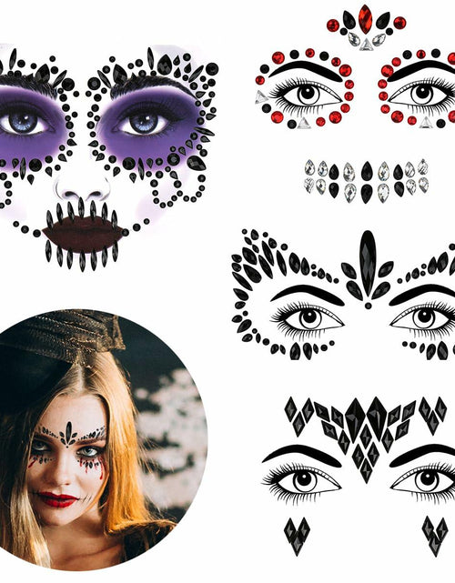 Load image into Gallery viewer, Bowitzki Face Jewels Halloween Rhinestone Stickers Self Adhesive Crystal B
