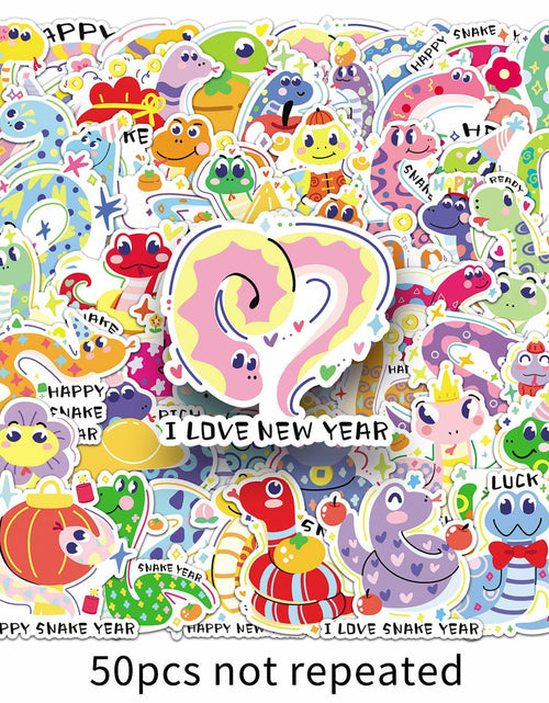 Load image into Gallery viewer, YINFENGKANHAI 50 Pcs Kawaii Snake Stickers Waterproof Vinyl Cartoon Decals
