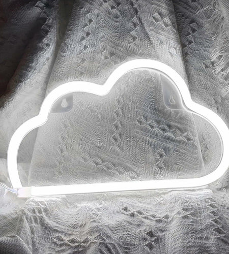 [Like New] BerniceKelly Cloud Neon Signs LED Wall Decor Battery USB Powered White