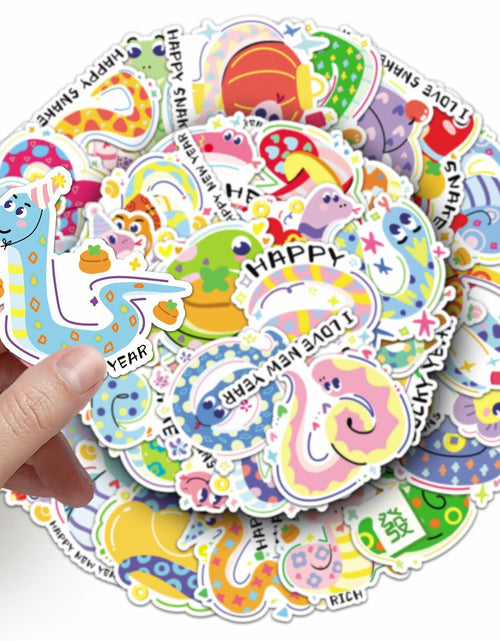 Load image into Gallery viewer, YINFENGKANHAI 50 Pcs Kawaii Snake Stickers Waterproof Vinyl Cartoon Decals
