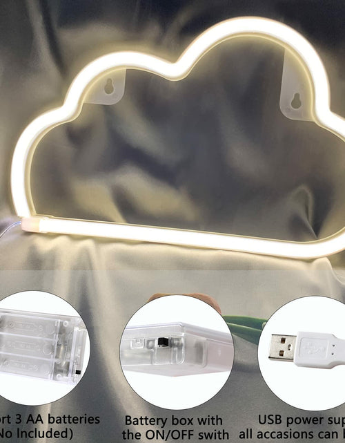 Load image into Gallery viewer, [Like New] BerniceKelly Cloud Neon Signs LED Wall Decor Battery USB Powered White
