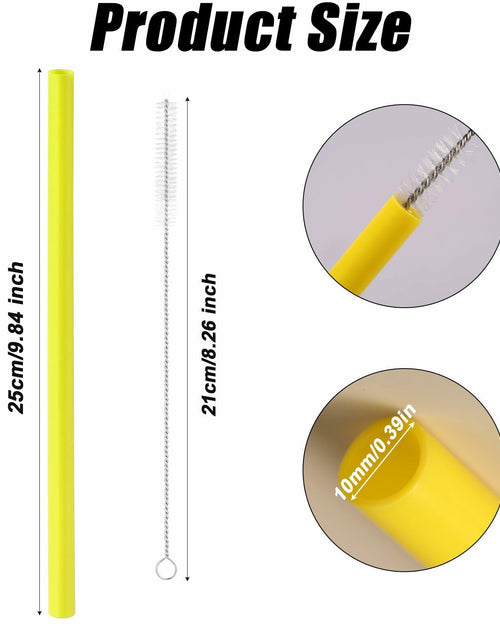 Load image into Gallery viewer, PEUTIER 6pcs Reusable Replacement Straws for Yeti Rambler 25/26/35oz Yellow
