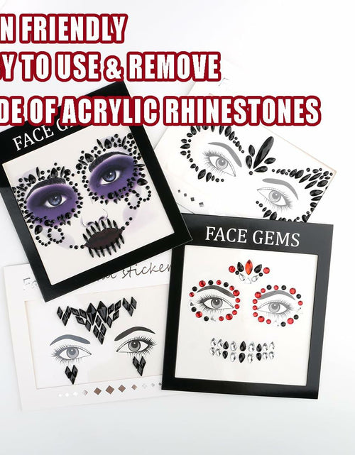 Load image into Gallery viewer, Bowitzki Face Jewels Halloween Rhinestone Stickers Self Adhesive Crystal B
