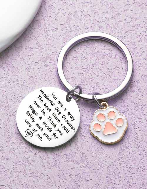 Load image into Gallery viewer, ZNOSVEI Dog Groomer Keychain Thank You Gift Stainless Steel Standard
