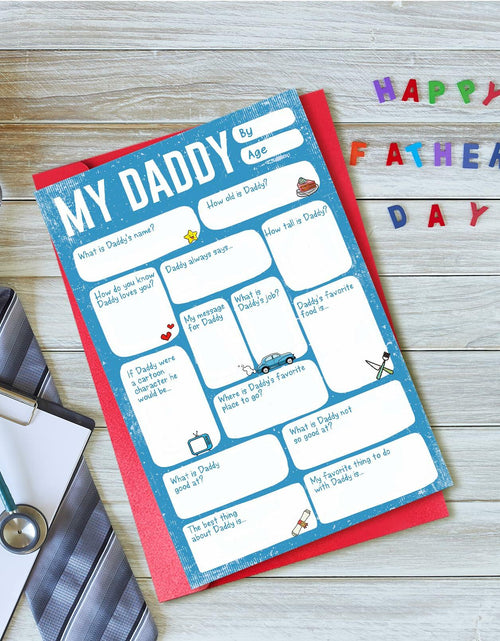 Load image into Gallery viewer, CSMOSJgreetings DIY Father’s Day Card Fill in the Blank Thank You Card from Son
