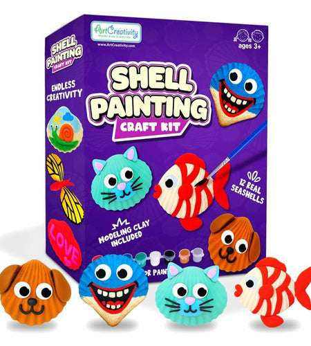 ArtCreativity Shell Painting Kit Kids Craft Supplies Creative Fun Ages 3+