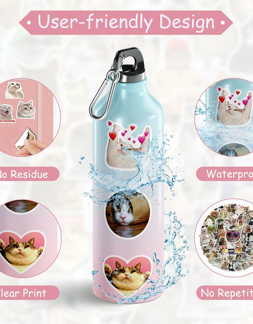 Load image into Gallery viewer, GizmoBox 100pcs Cute Cat Meme Stickers Waterproof Vinyl Decals for Laptop Kids
