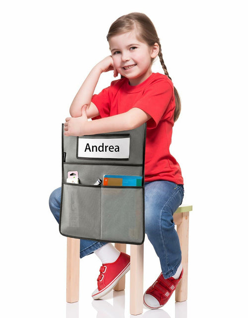 Load image into Gallery viewer, ANZORG Chairback Buddy Pocket Chart Classroom Organizer Grey 12 Pack
