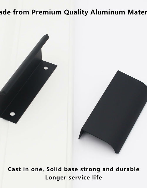 Load image into Gallery viewer, HANIHUA 10 Pcs Black Finger Pulls Drawer Handles 3.15in Aluminum
