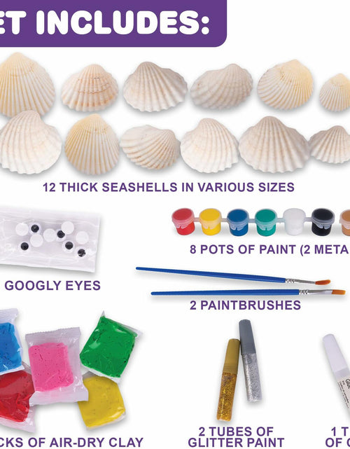 Load image into Gallery viewer, ArtCreativity Shell Painting Kit Kids Craft Supplies Creative Fun Ages 3+
