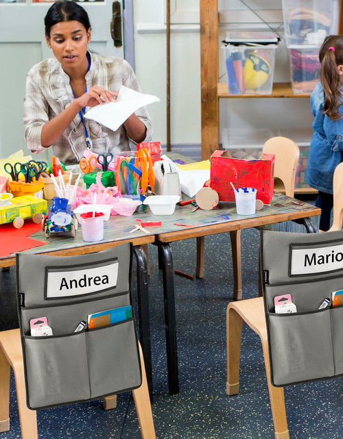 Load image into Gallery viewer, ANZORG Chairback Buddy Pocket Chart Classroom Organizer Grey 12 Pack
