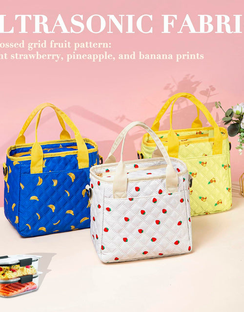 Load image into Gallery viewer, TuErCao Pineapple Insulated Lunch Box Small Portable Lightweight Nylon
