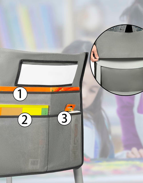 Load image into Gallery viewer, ANZORG Chairback Buddy Pocket Chart Classroom Organizer Grey 12 Pack
