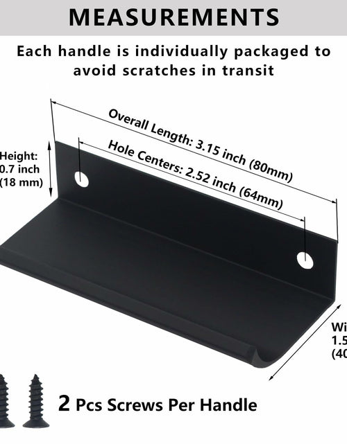 Load image into Gallery viewer, HANIHUA 10 Pcs Black Finger Pulls Drawer Handles 3.15in Aluminum
