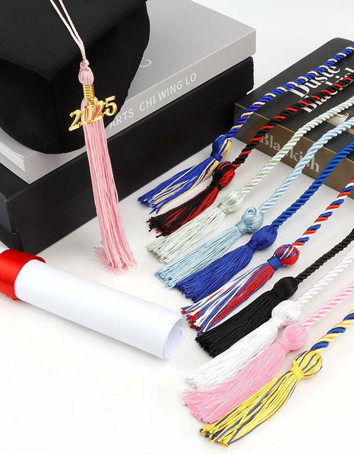 Load image into Gallery viewer, Slergut White Graduation Cords 67" Long Tassels Honor Accessories
