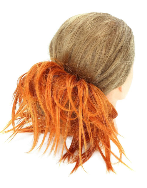 Load image into Gallery viewer, Sonew Messy Bun Hair Piece Ponytail Tousled Updo Soft High Elastic Orange
