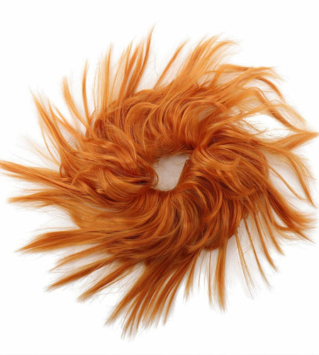 Sonew Messy Bun Hair Piece Ponytail Tousled Updo Soft High Elastic Orange