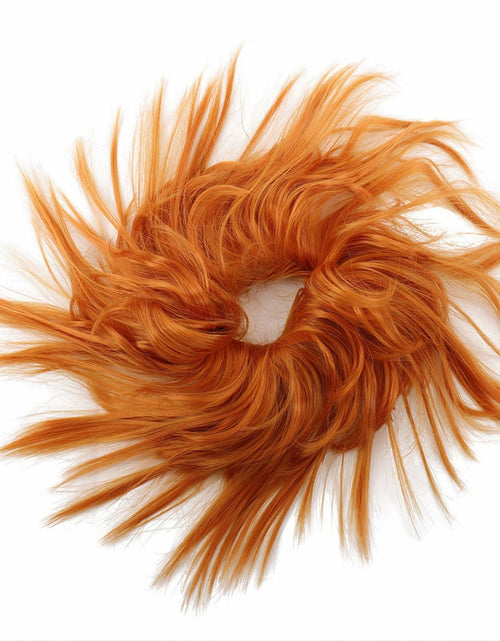 Load image into Gallery viewer, Sonew Messy Bun Hair Piece Ponytail Tousled Updo Soft High Elastic Orange
