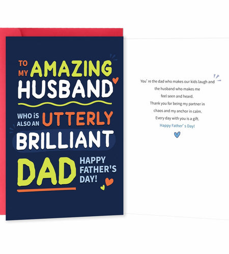 IDU Fathers Day Card for Husband from Wife Emotional Dual Roles ZN167