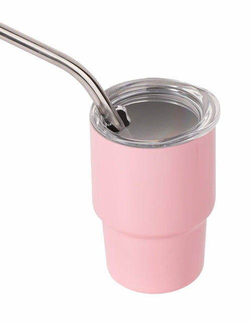 Load image into Gallery viewer, SAVITA Mini Tumbler Shot Glass Set 3oz Pink Stainless Steel with Lids Straw
