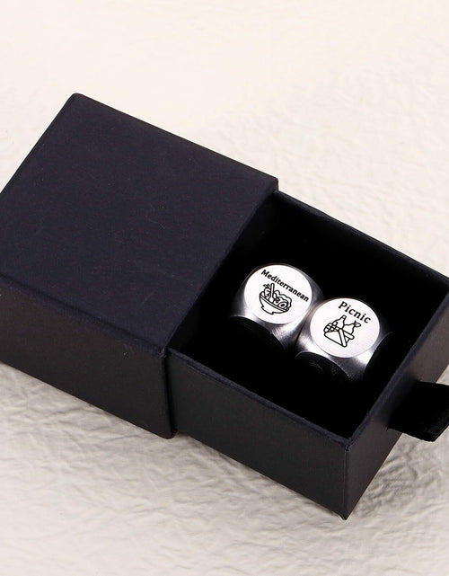 Load image into Gallery viewer, Pawzity Date Decision Dice for Couples Valentines Gifts - 2 Pcs Stainless Steel
