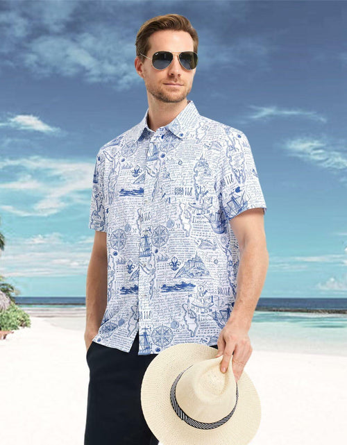 Load image into Gallery viewer, M MAELREG Men’s Floral Button Down Shirt Casual Summer Beach Cruise Top
