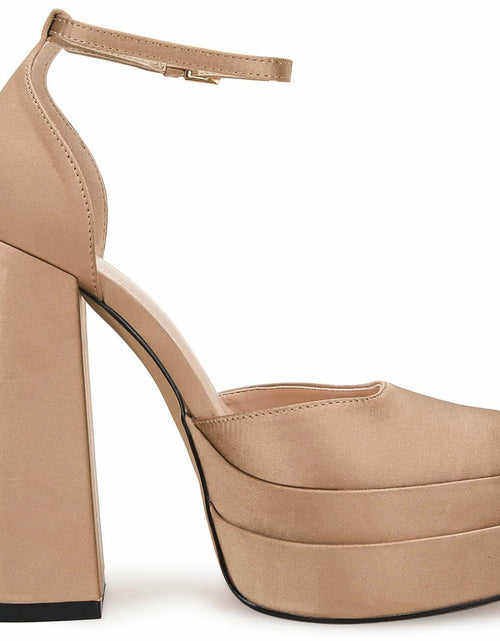 Load image into Gallery viewer, VETASTE Womens Platform Chunky Heels Ankle Strap Pumps Khaki
