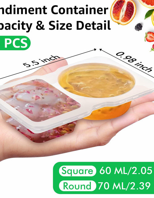 Load image into Gallery viewer, [Like New] PIRTA Double Compartment Condiment Containers with Lids 16 PCS Plastic
