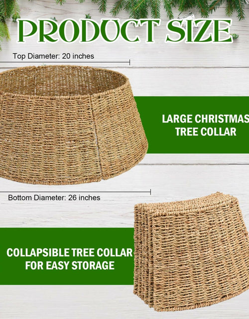 Load image into Gallery viewer, [Like New] Rocinha Rattan Christmas Tree Collar 26" Rustic Farmhouse Style Seagrass Large
