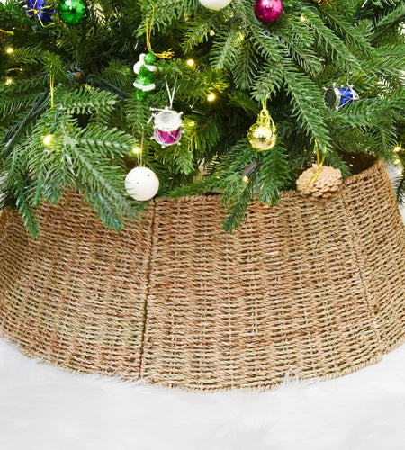 [Like New] Rocinha Rattan Christmas Tree Collar 26" Rustic Farmhouse Style Seagrass Large