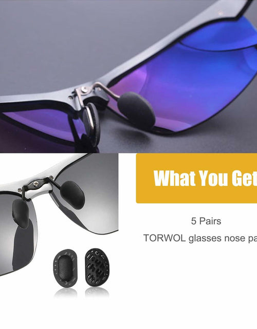 Load image into Gallery viewer, TORWOL 5 Pairs Silicone Glasses Nose Pads Push-in Anti-Slip Black Replacement
