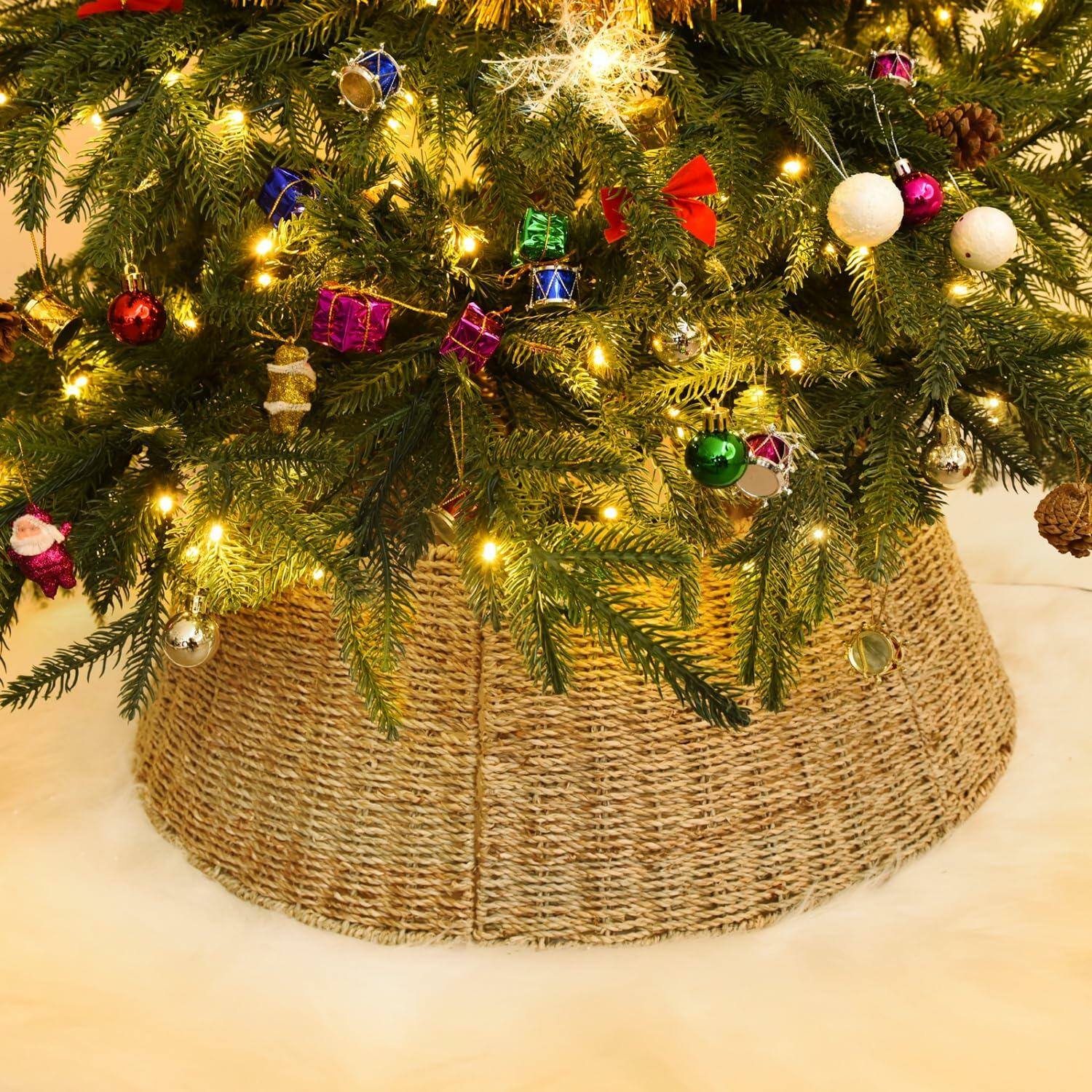 [Like New] Rocinha Rattan Christmas Tree Collar 26" Rustic Farmhouse Style Seagrass Large
