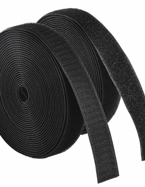 Load image into Gallery viewer, BQS 6 Yards Sew On Hook Loop Strips Nylon Fastener Black 1" Width
