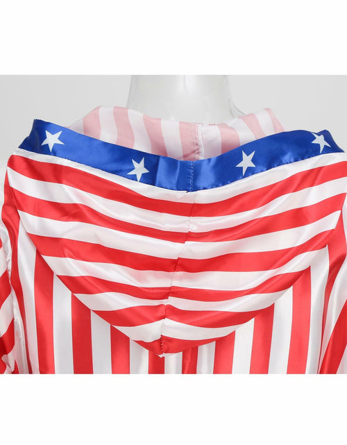 Load image into Gallery viewer, [Like New] Colorful House Men Satin Black Boxing Robe with Belt Flag Size L
