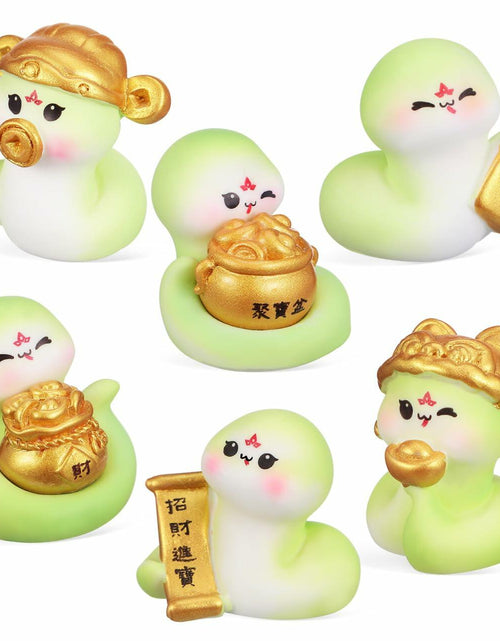 Load image into Gallery viewer, VICASKY Chinese New Year 2025 Snake Resin Figurines 10 Pcs Lucky Miniatures

