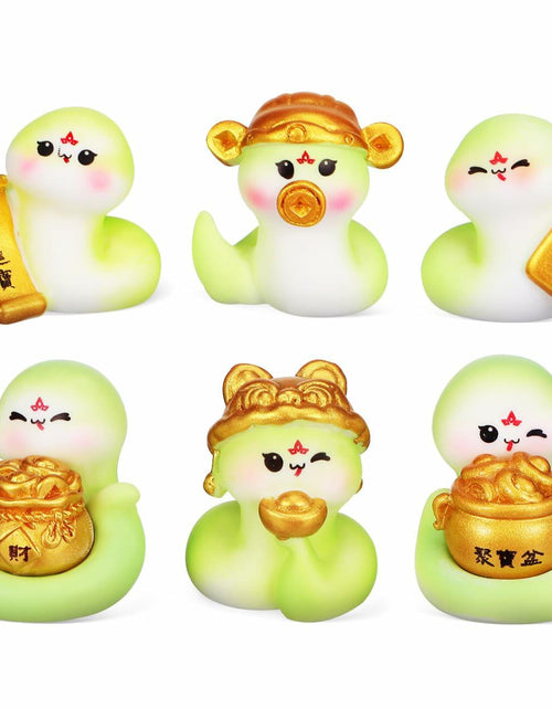 Load image into Gallery viewer, VICASKY Chinese New Year 2025 Snake Resin Figurines 10 Pcs Lucky Miniatures
