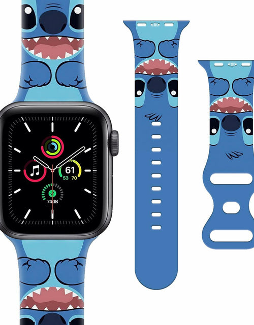 Load image into Gallery viewer, GSDUGYBG Silicone Watch Band Waterproof Sports Replacement Blue Size 42mm
