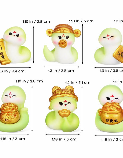Load image into Gallery viewer, VICASKY Chinese New Year 2025 Snake Resin Figurines 10 Pcs Lucky Miniatures
