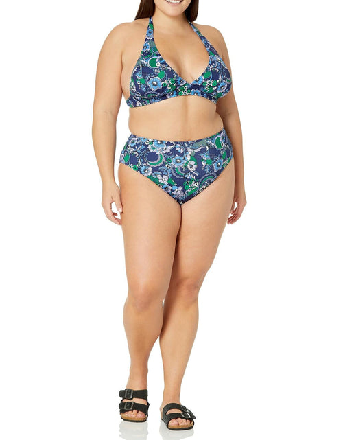 Load image into Gallery viewer, Amazon Essentials Women's High Waist Bikini Bottom Deep Blue Paisley Size XS
