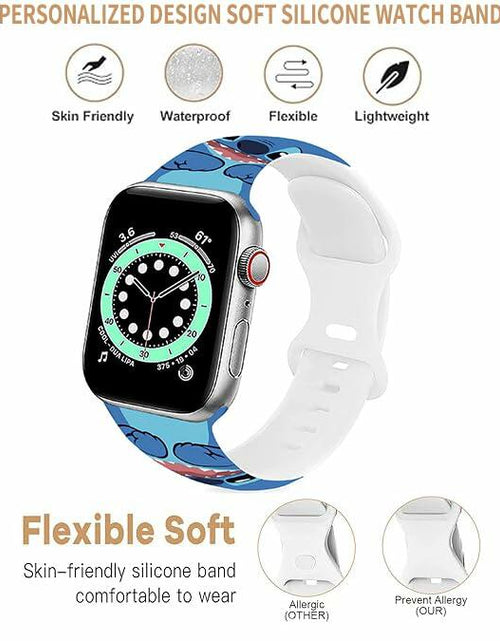 Load image into Gallery viewer, GSDUGYBG Silicone Watch Band Waterproof Sports Replacement Blue Size 42mm
